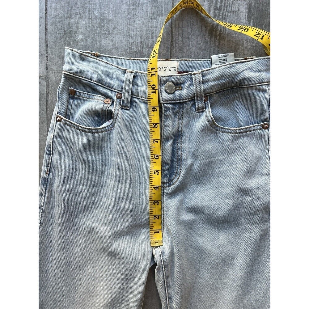 $395 Alice + Olivia AMAZING High Rise Straight Designer Jeans Rockstar Blue 26 - Picture 8 of 11